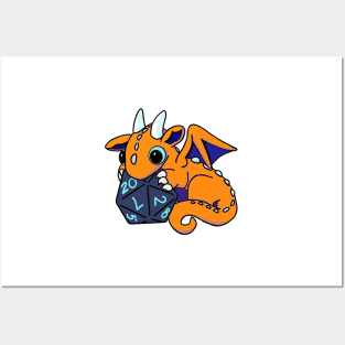 Orange Dice Goblin Dragon Baby Posters and Art